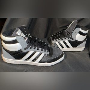 Adidas Top Ten Mens black Leather Hi Top Athletic sneaker Men’s, PCI 789002